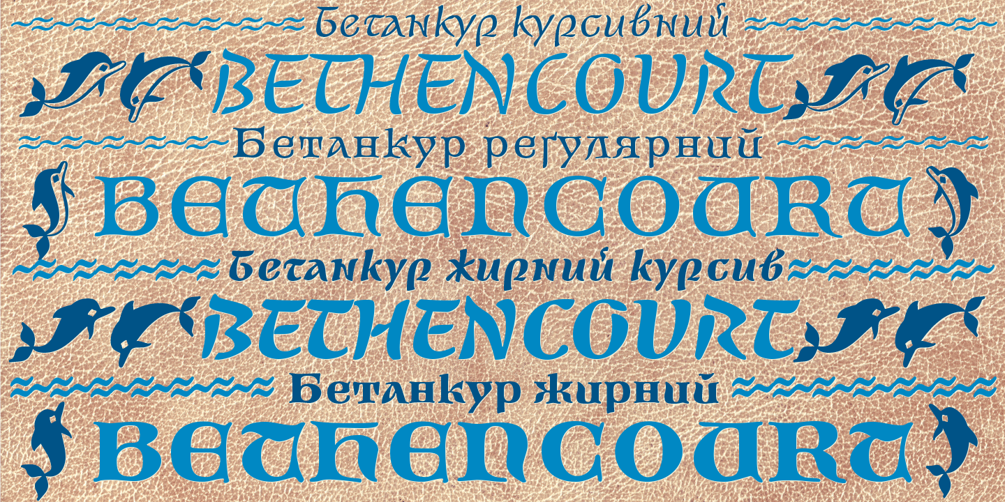 Beispiel einer Bethencourt Regular-Schriftart